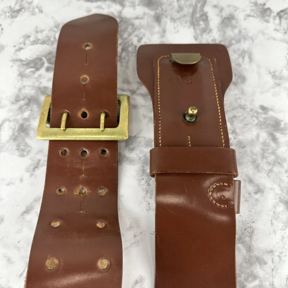 Vintage WWII Westover Field Military Service Belt Size 33 Shell Cordovan Leather